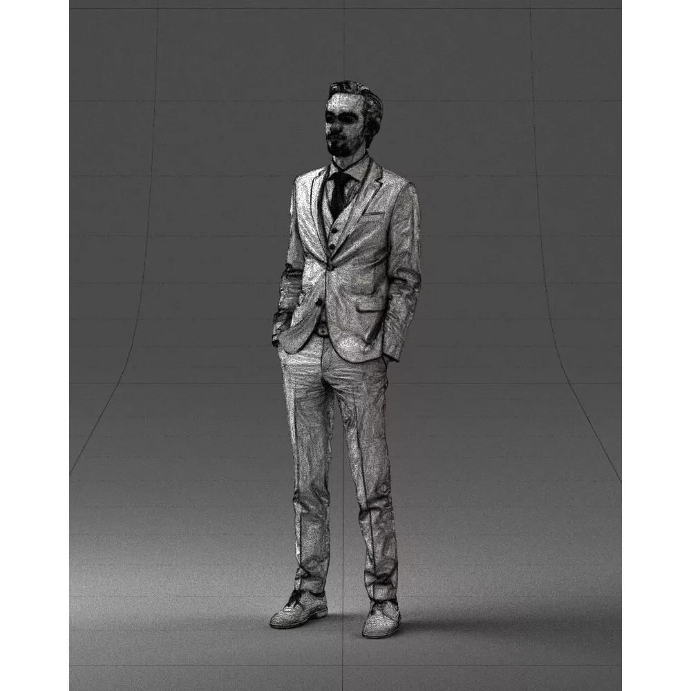 Business Man 3D Model – Realistic Full Body Character, FBX, OBJ - View 34