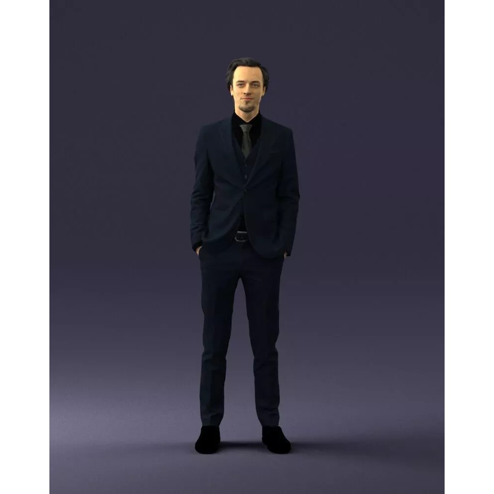 Business Man 3D Model – Realistic Full Body Character, FBX, OBJ - View 37