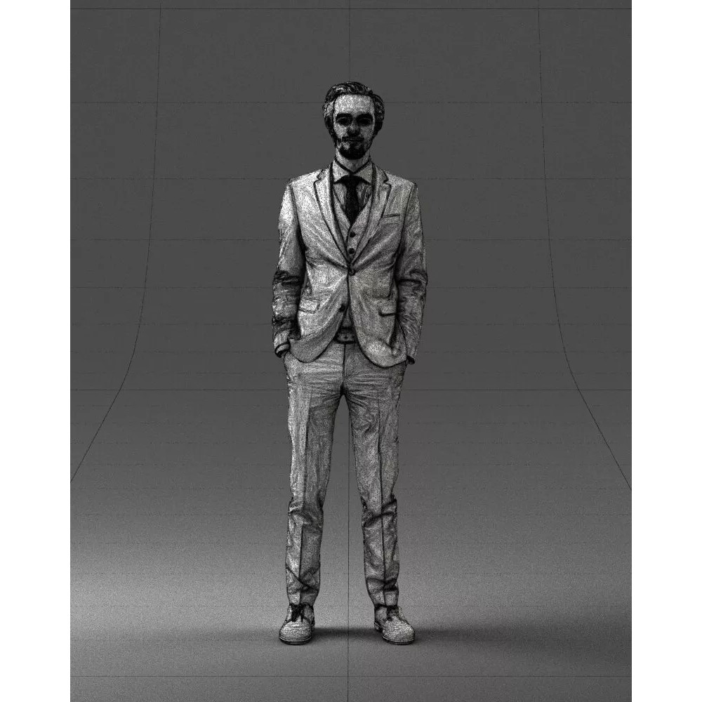 Business Man 3D Model – Realistic Full Body Character, FBX, OBJ - View 4