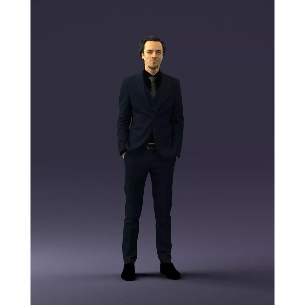 Business Man 3D Model – Realistic Full Body Character, FBX, OBJ - View 5