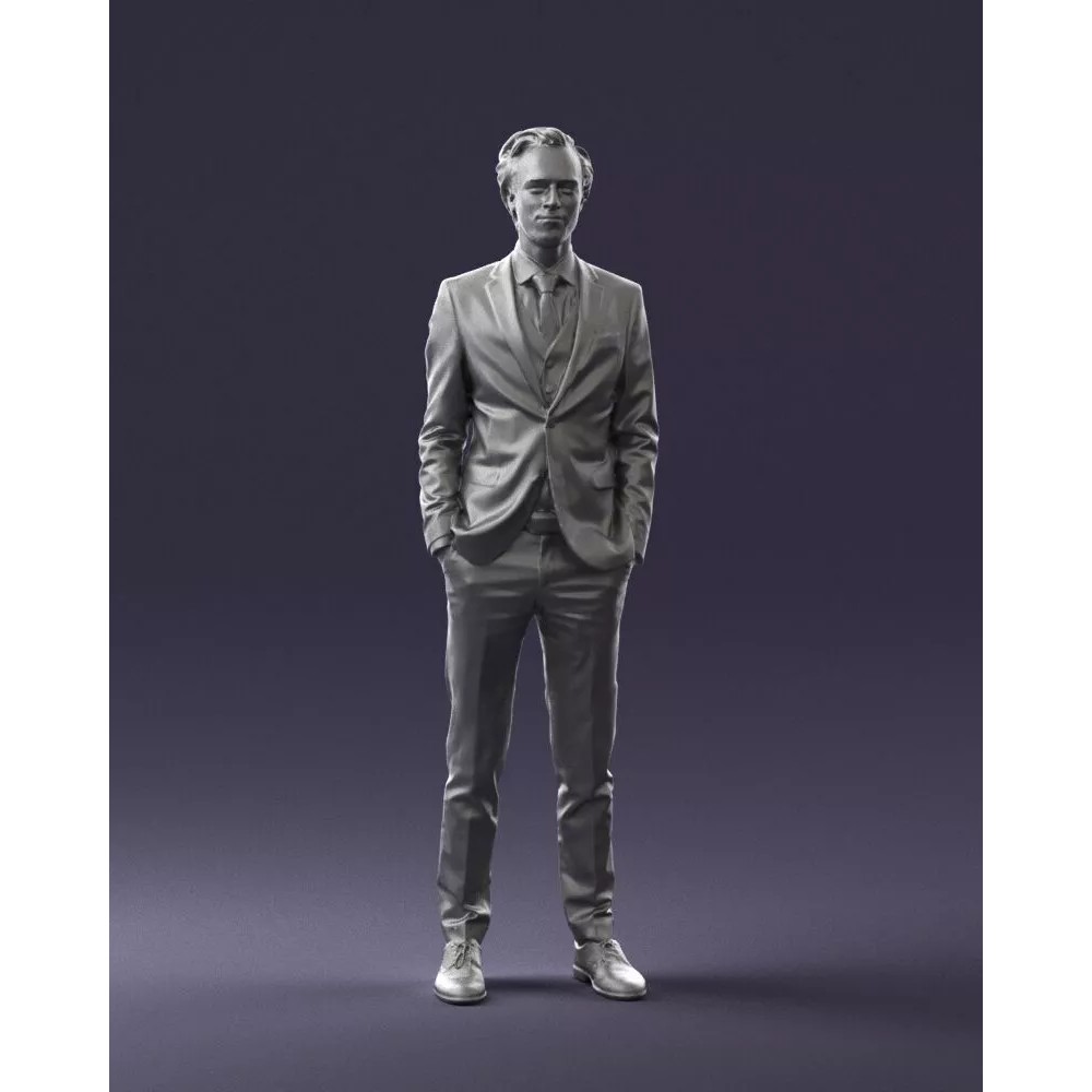 Business Man 3D Model – Realistic Full Body Character, FBX, OBJ - View 6