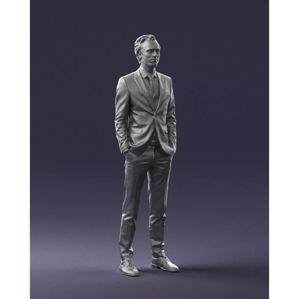 Business Man 3D Model – Realistic Full Body Character, FBX, OBJ - View 9