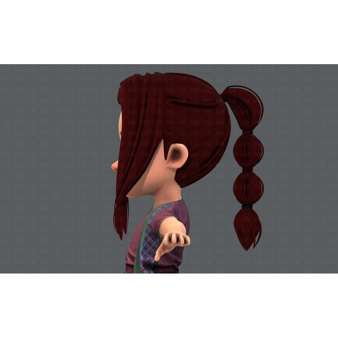 Base GirlV02 3D Model – Cartoon Female Character Clothing, FBX - View 27
