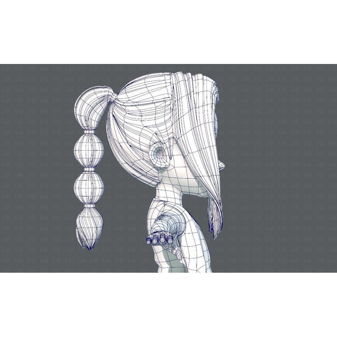 Base GirlV02 3D Model – Cartoon Female Character Clothing, FBX - View 31