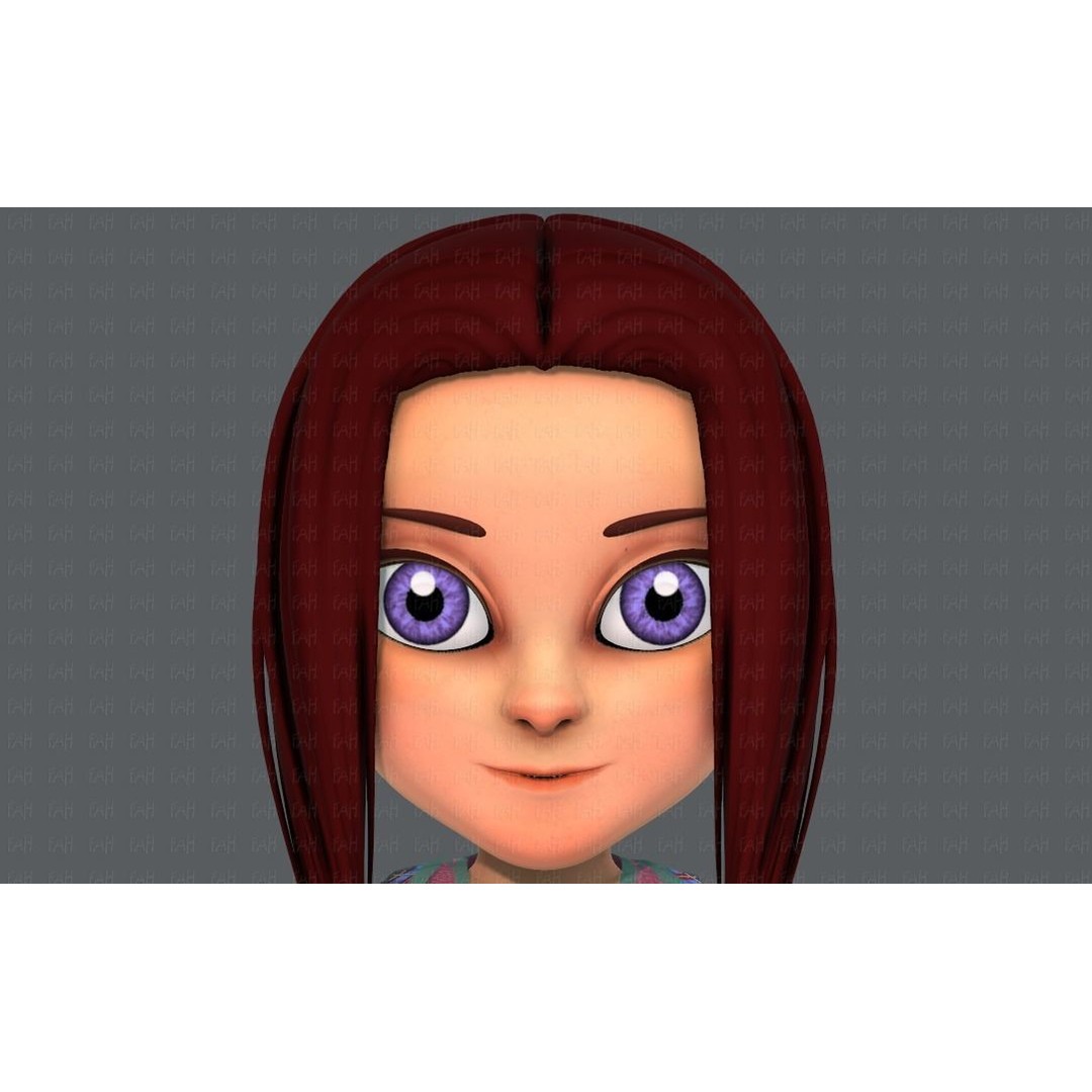 Base GirlV02 3D Model – Cartoon Female Character Clothing, FBX - View 37