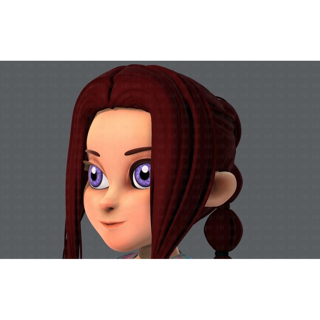 Base GirlV02 3D Model – Cartoon Female Character Clothing, FBX - View 39