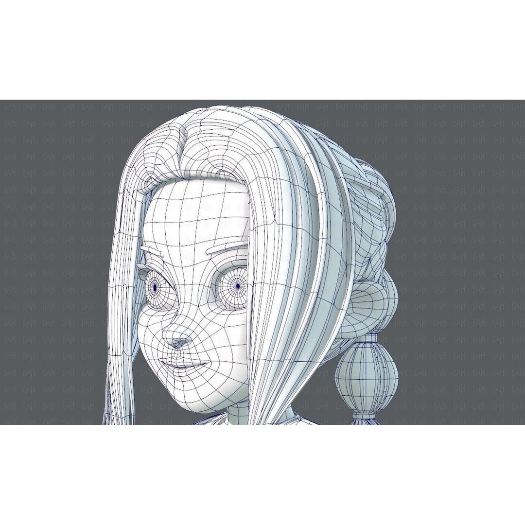 Base GirlV02 3D Model – Cartoon Female Character Clothing, FBX - View 40