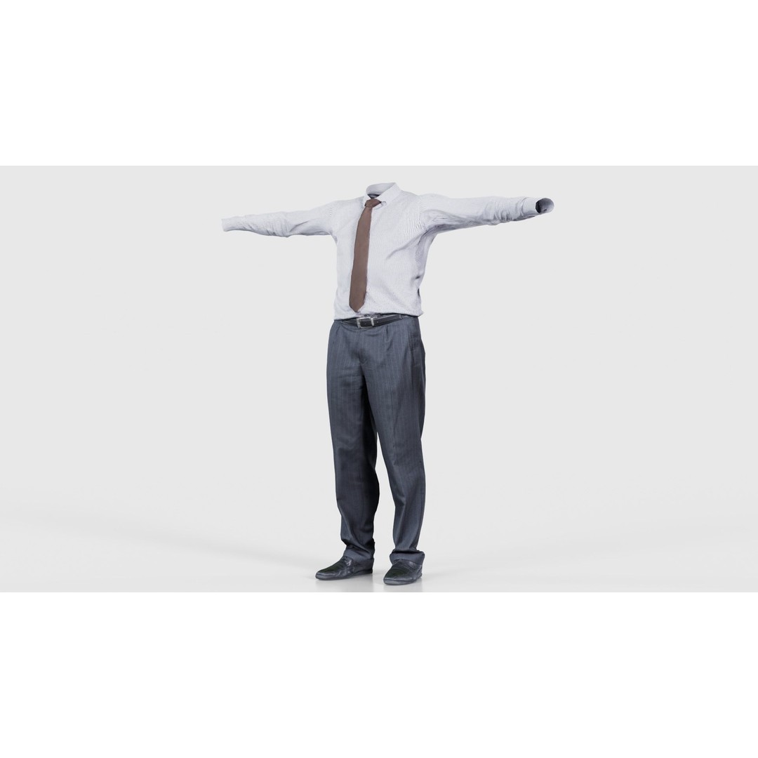 Business Costume 11 3D Model – Low Poly Character Asset, FBX, Blender