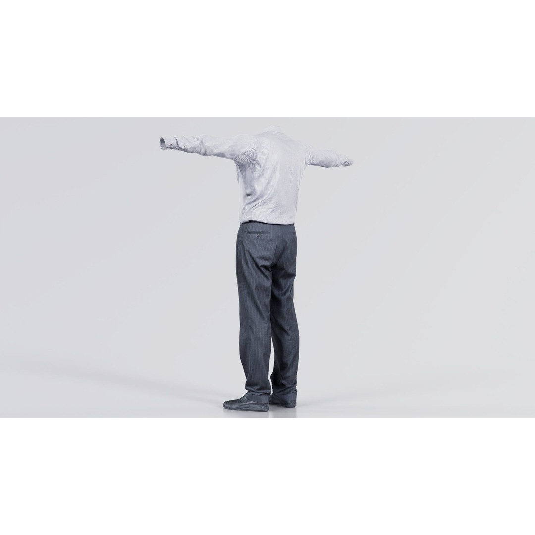 Business Costume 11 3D Model – Low Poly Character Asset, FBX, Blender - View 10