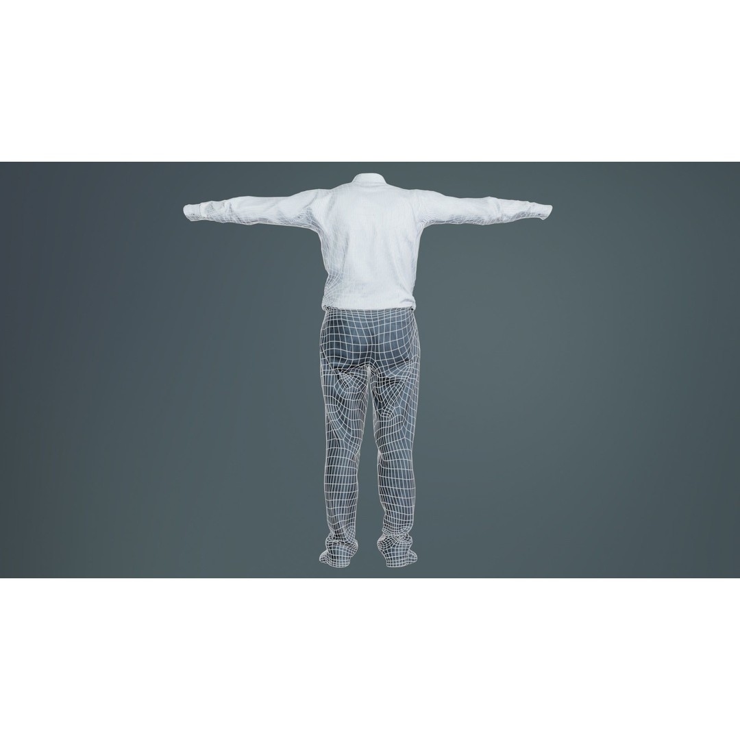 Business Costume 11 3D Model – Low Poly Character Asset, FBX, Blender - View 12
