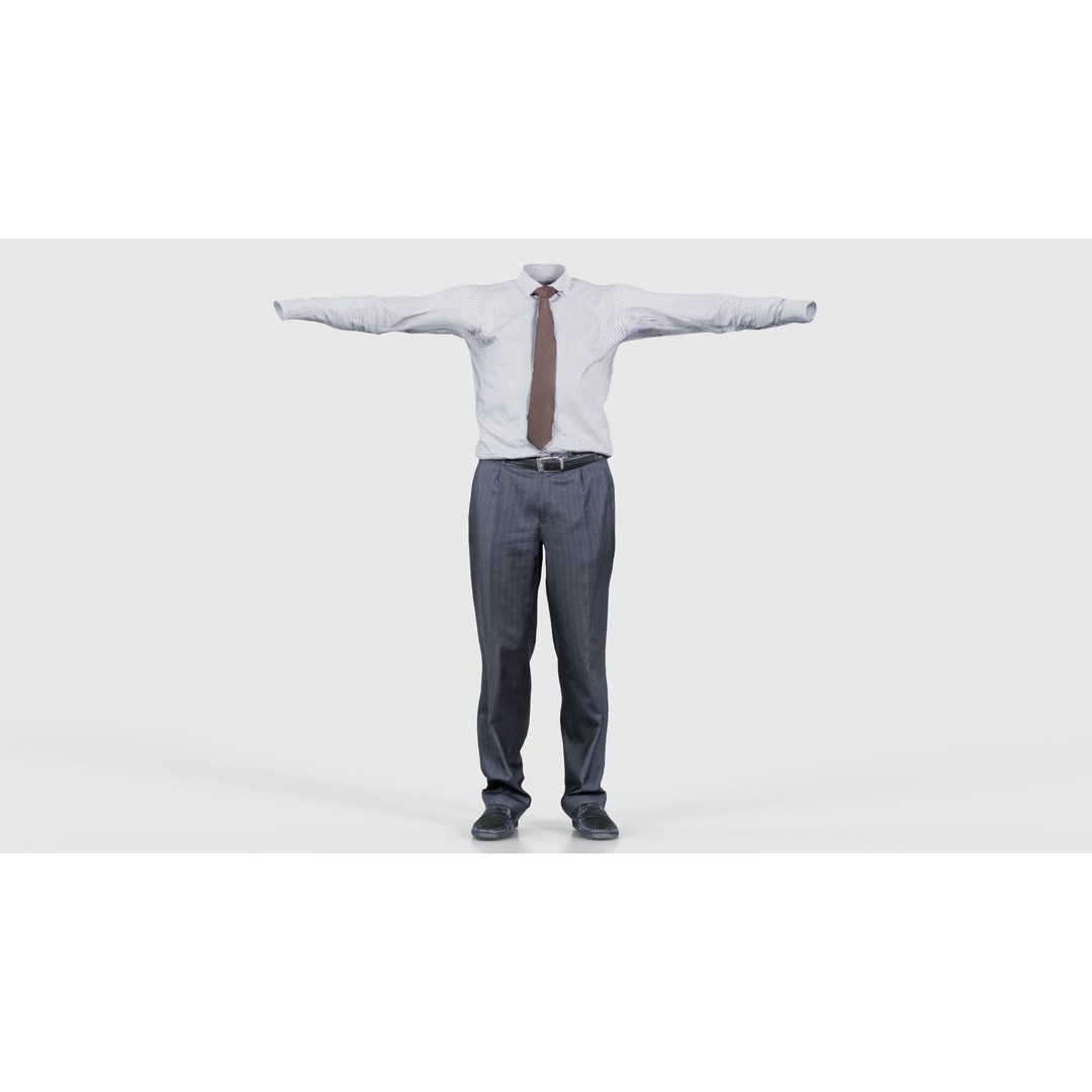 Business Costume 11 3D Model – Low Poly Character Asset, FBX, Blender - View 17