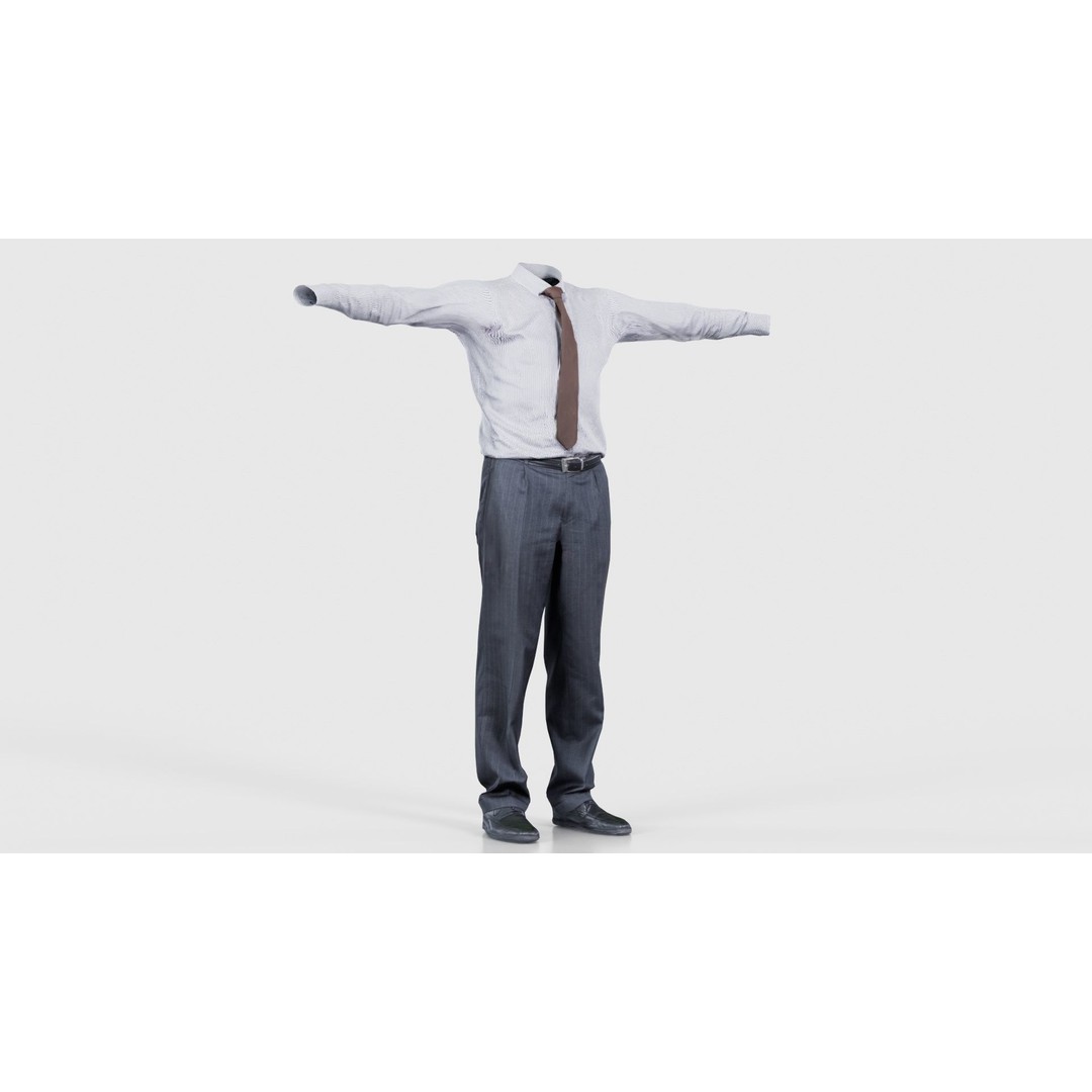 Business Costume 11 3D Model – Low Poly Character Asset, FBX, Blender - View 18