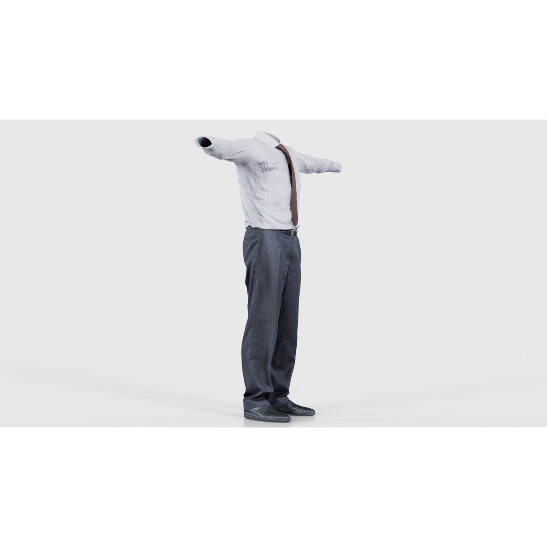 Business Costume 11 3D Model – Low Poly Character Asset, FBX, Blender - View 19