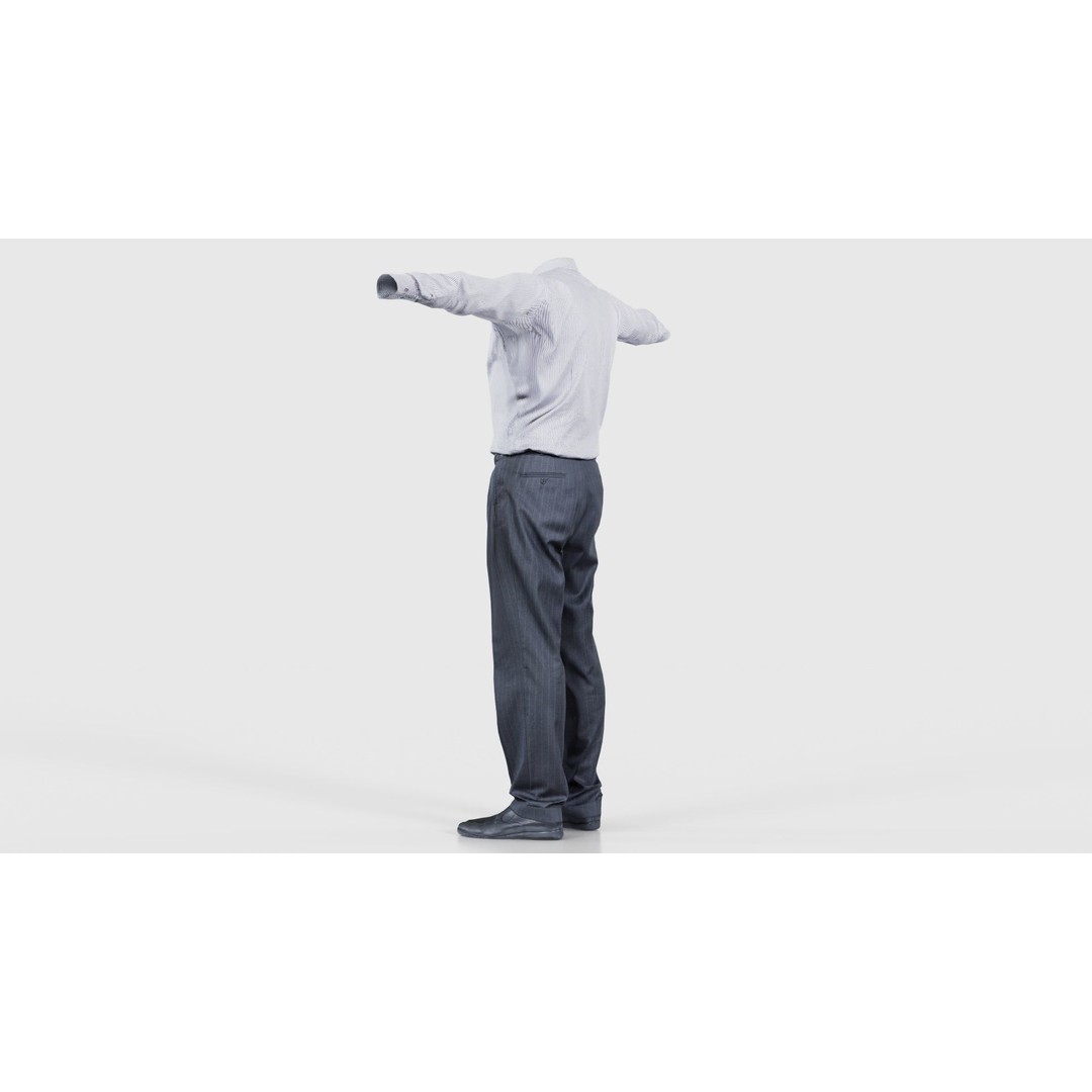 Business Costume 11 3D Model – Low Poly Character Asset, FBX, Blender - View 25