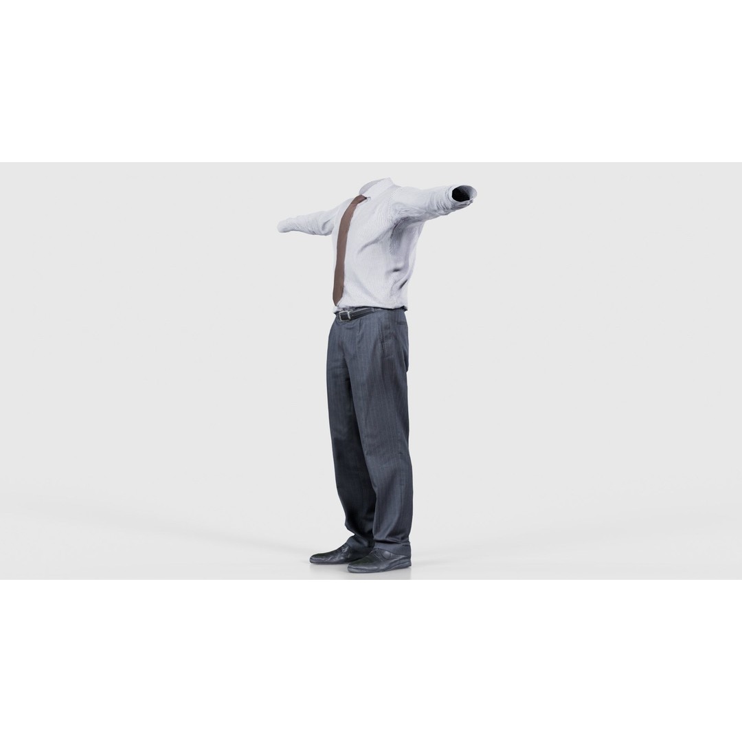 Business Costume 11 3D Model – Low Poly Character Asset, FBX, Blender - View 27