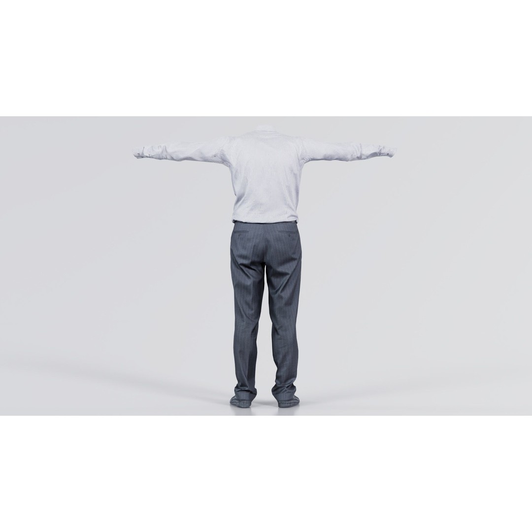 Business Costume 11 3D Model – Low Poly Character Asset, FBX, Blender - View 4