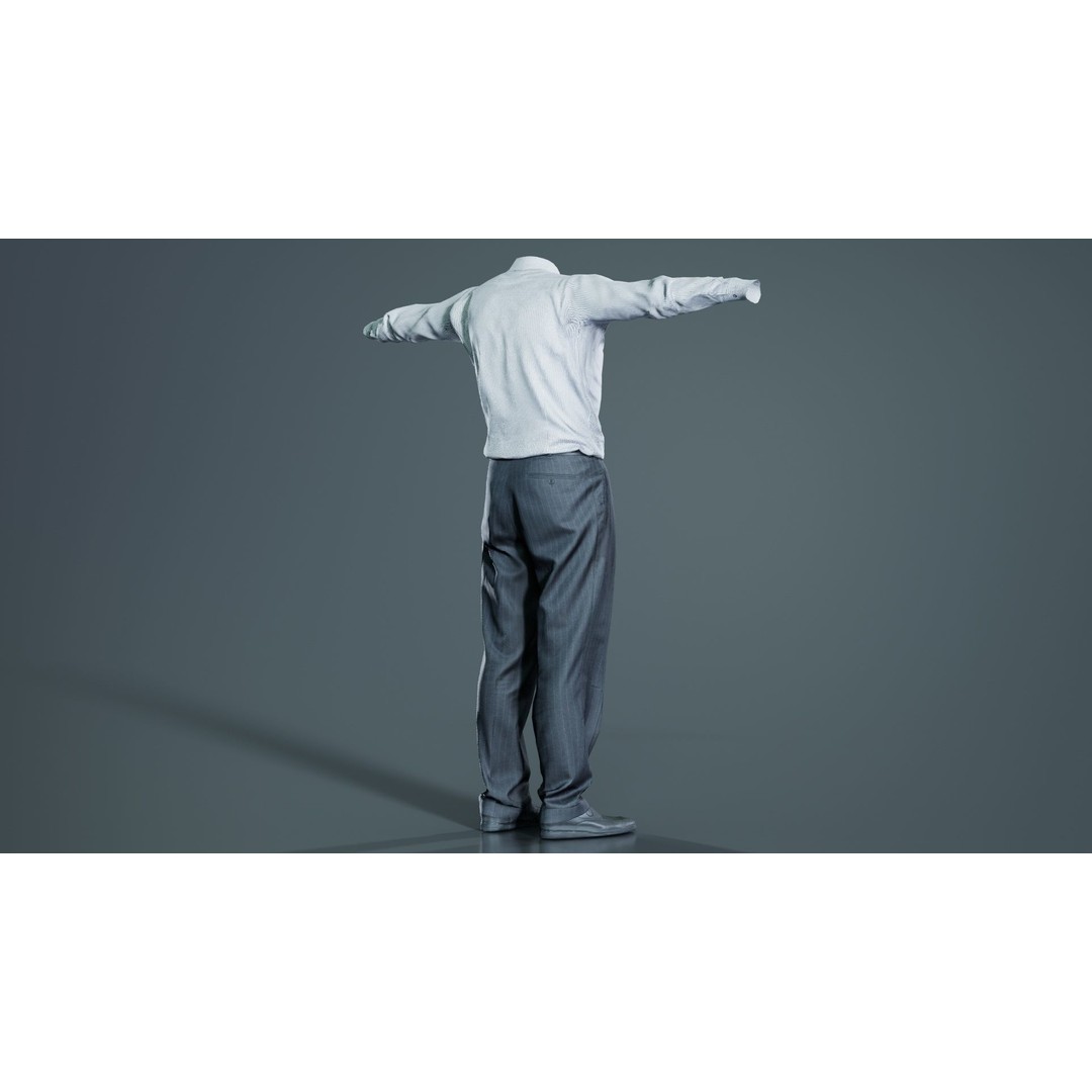 Business Costume 11 3D Model – Low Poly Character Asset, FBX, Blender - View 6