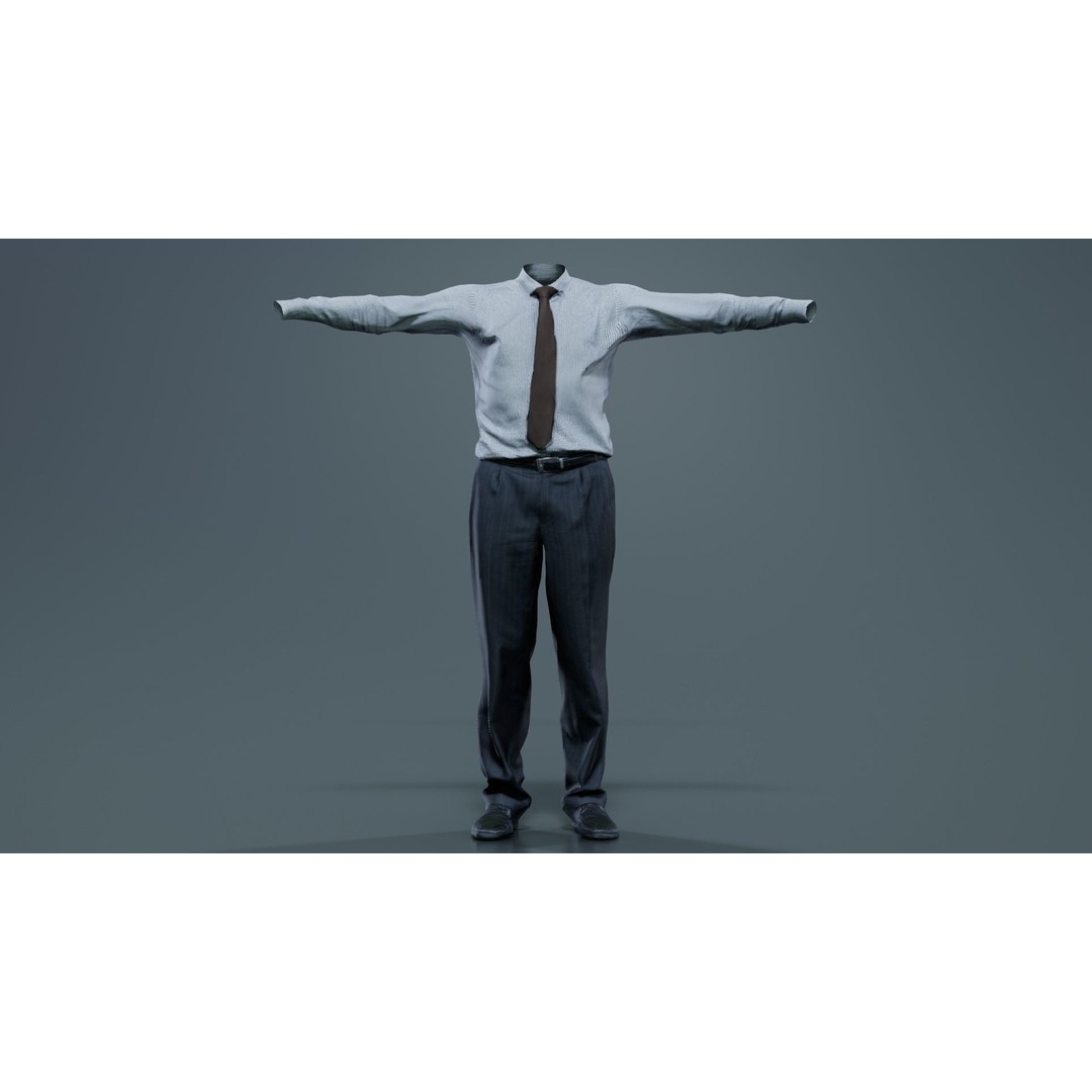 Business Costume 11 3D Model – Low Poly Character Asset, FBX, Blender - View 7