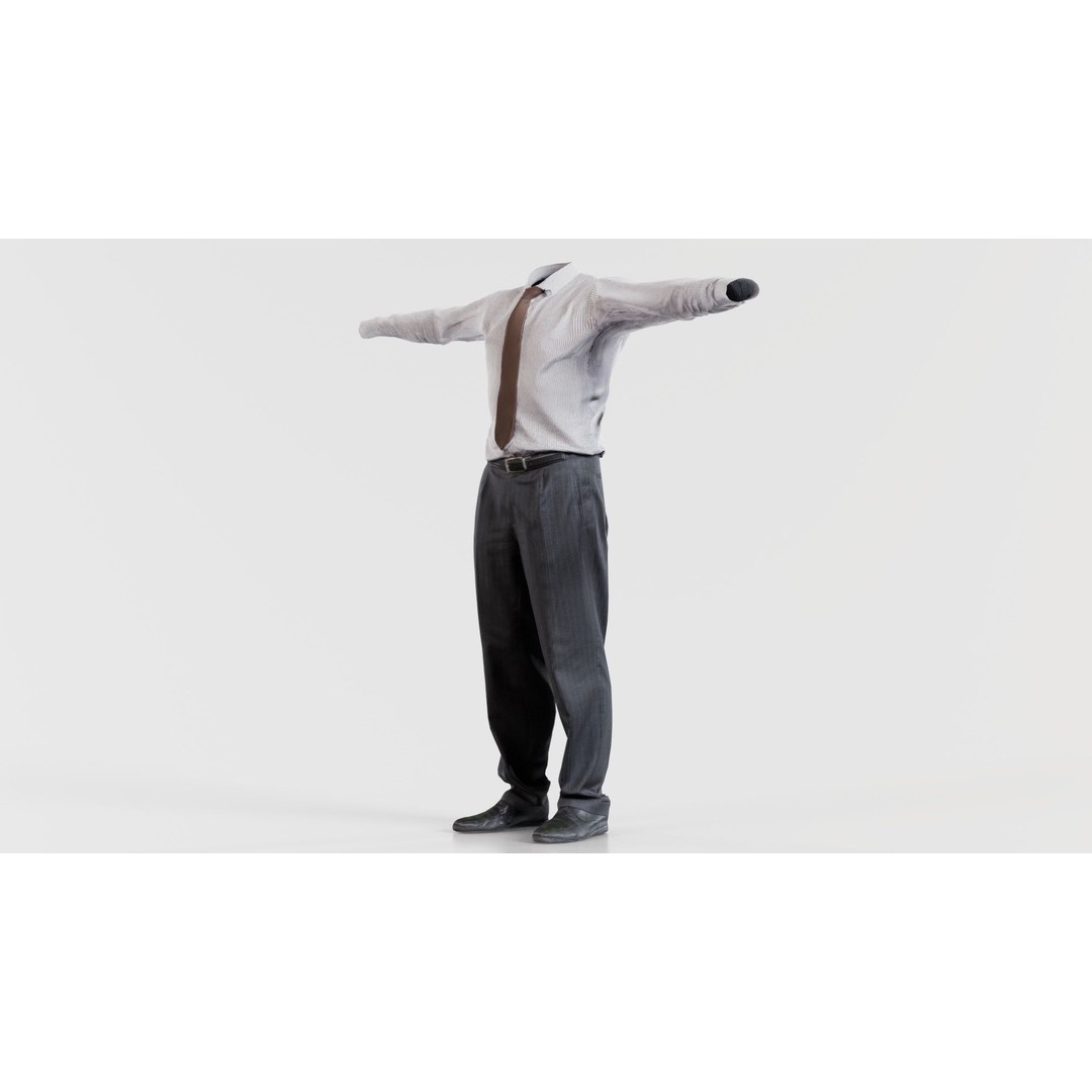 Business Costume 11 3D Model – Low Poly Character Asset, FBX, Blender - View 8