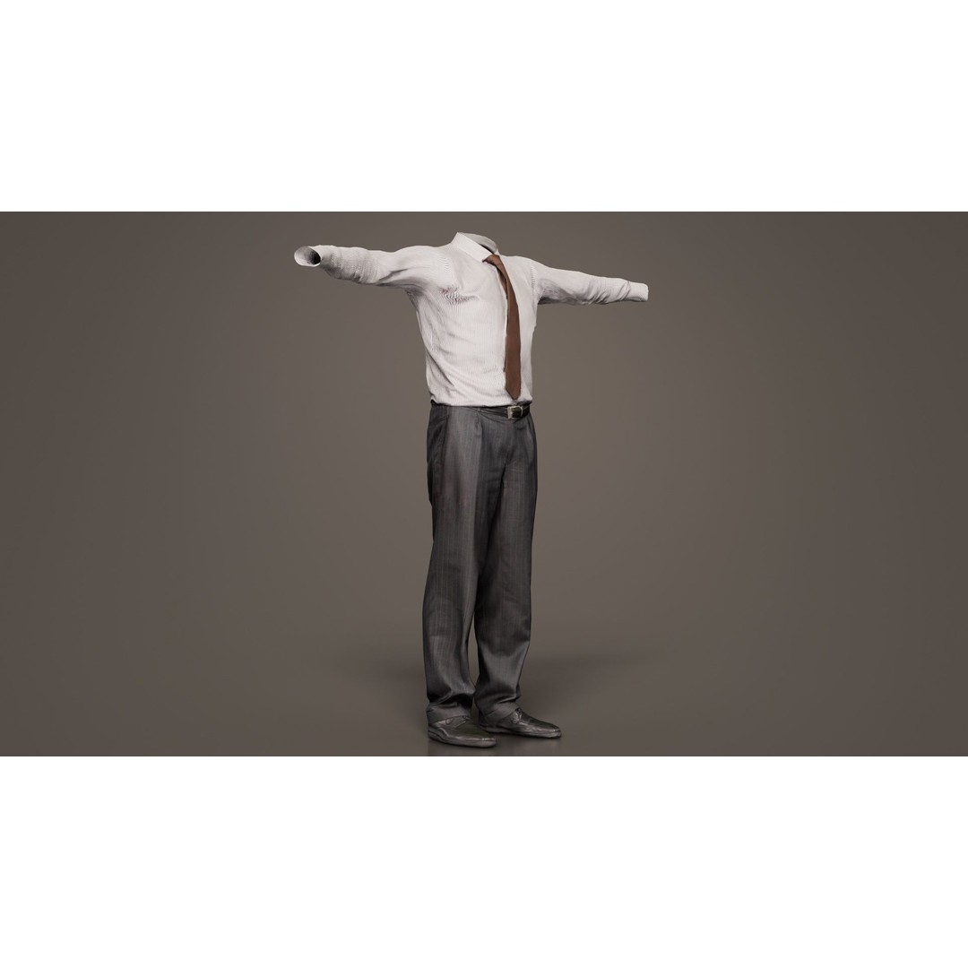 Business Costume 11 3D Model – Low Poly Character Asset, FBX, Blender - View 9