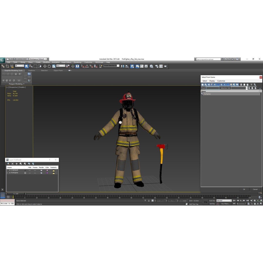 Firefighter 3D Model – Low Poly Character Asset, PBR Textures - View 46