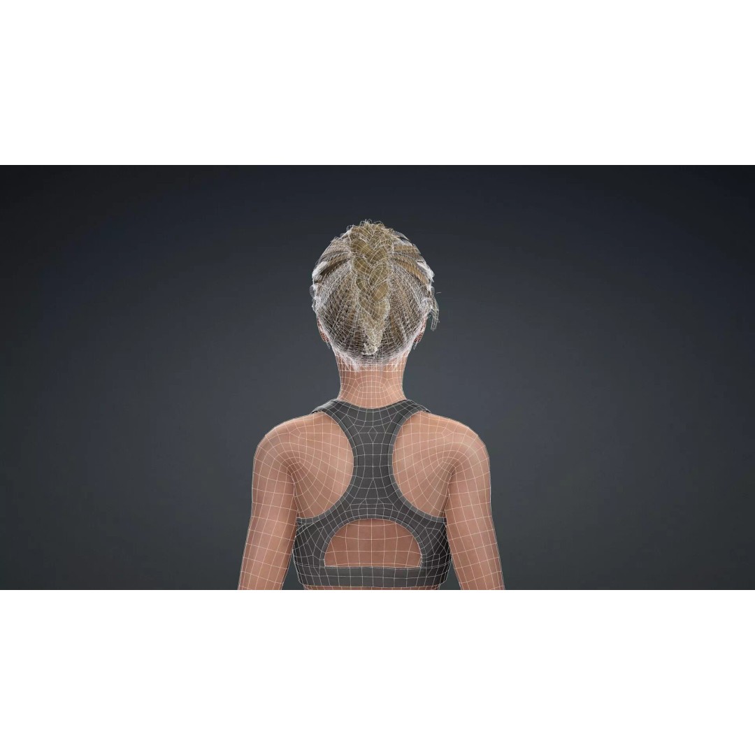Beautiful Girl 3D Model – Rigged Character for Games, FBX - View 17