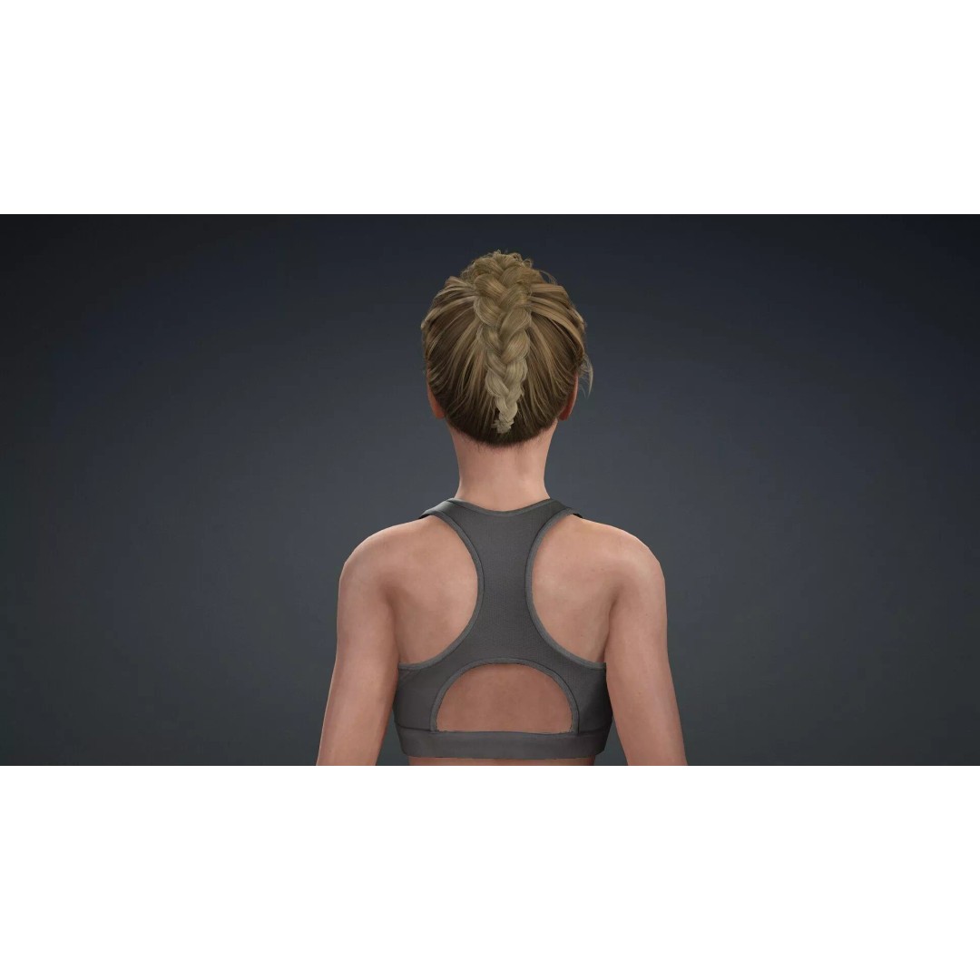 Beautiful Girl 3D Model – Rigged Character for Games, FBX - View 7