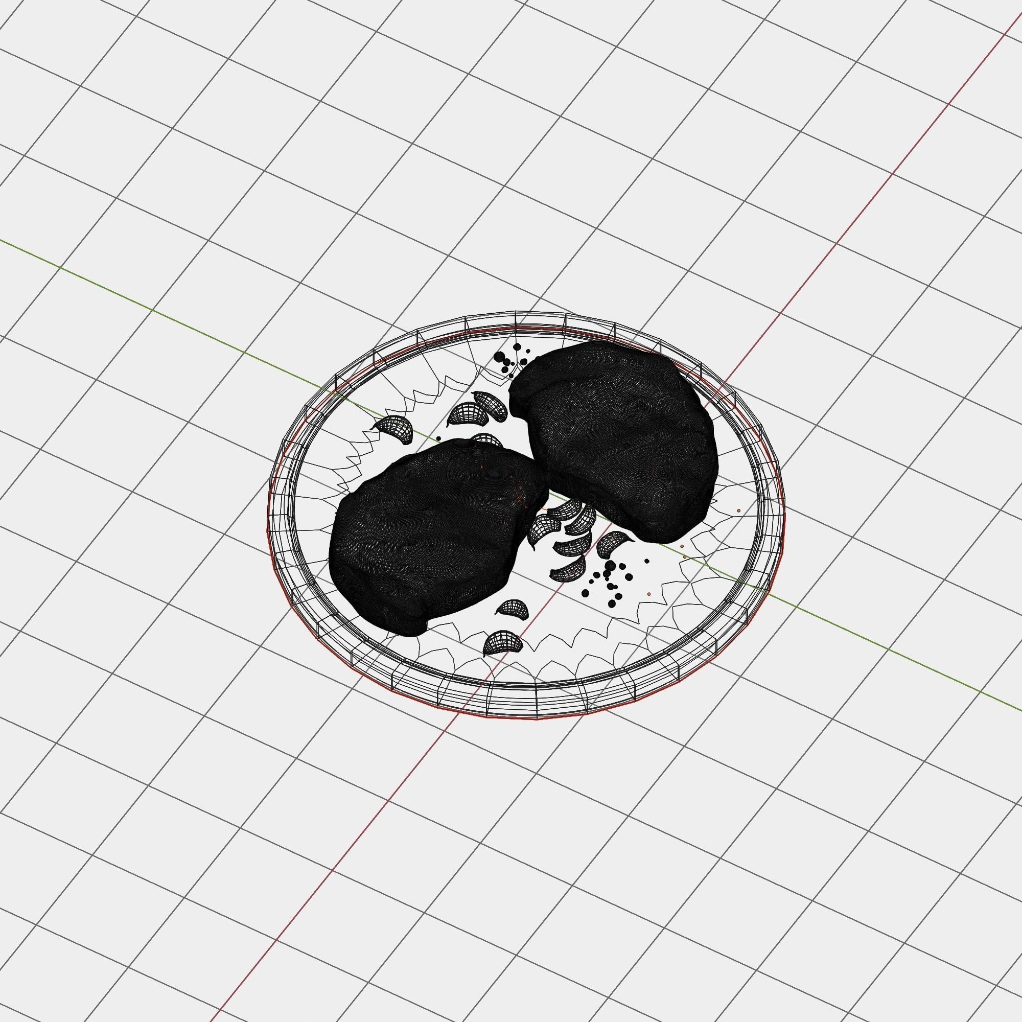 Fried Meat Steak on Wooden Board - PBR Textured 3D Model