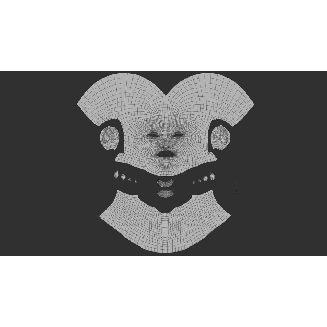 Realistic Female Head 3D Model – Low Poly Game Asset, FBX, OBJ - View 11