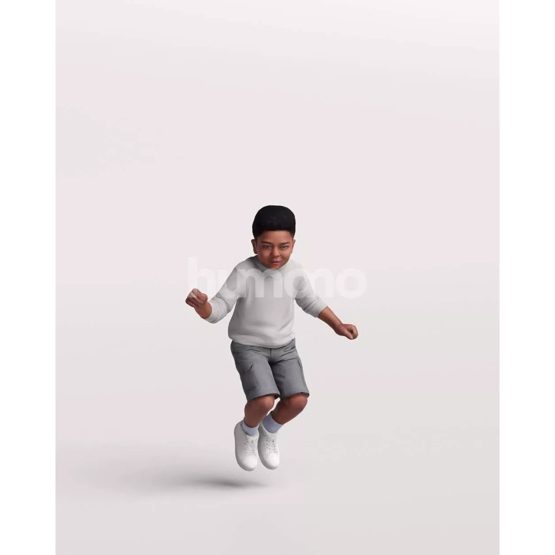 Humano Playing Kid Boy 3D Model – Realistic PBR Character Asset, FBX - View 12