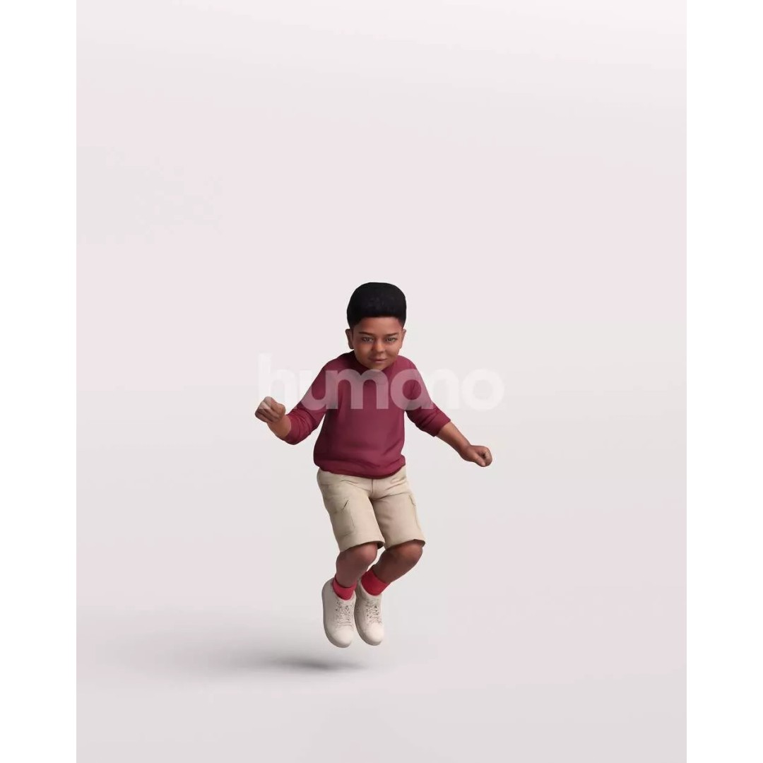 Humano Playing Kid Boy 3D Model – Realistic PBR Character Asset, FBX - View 13