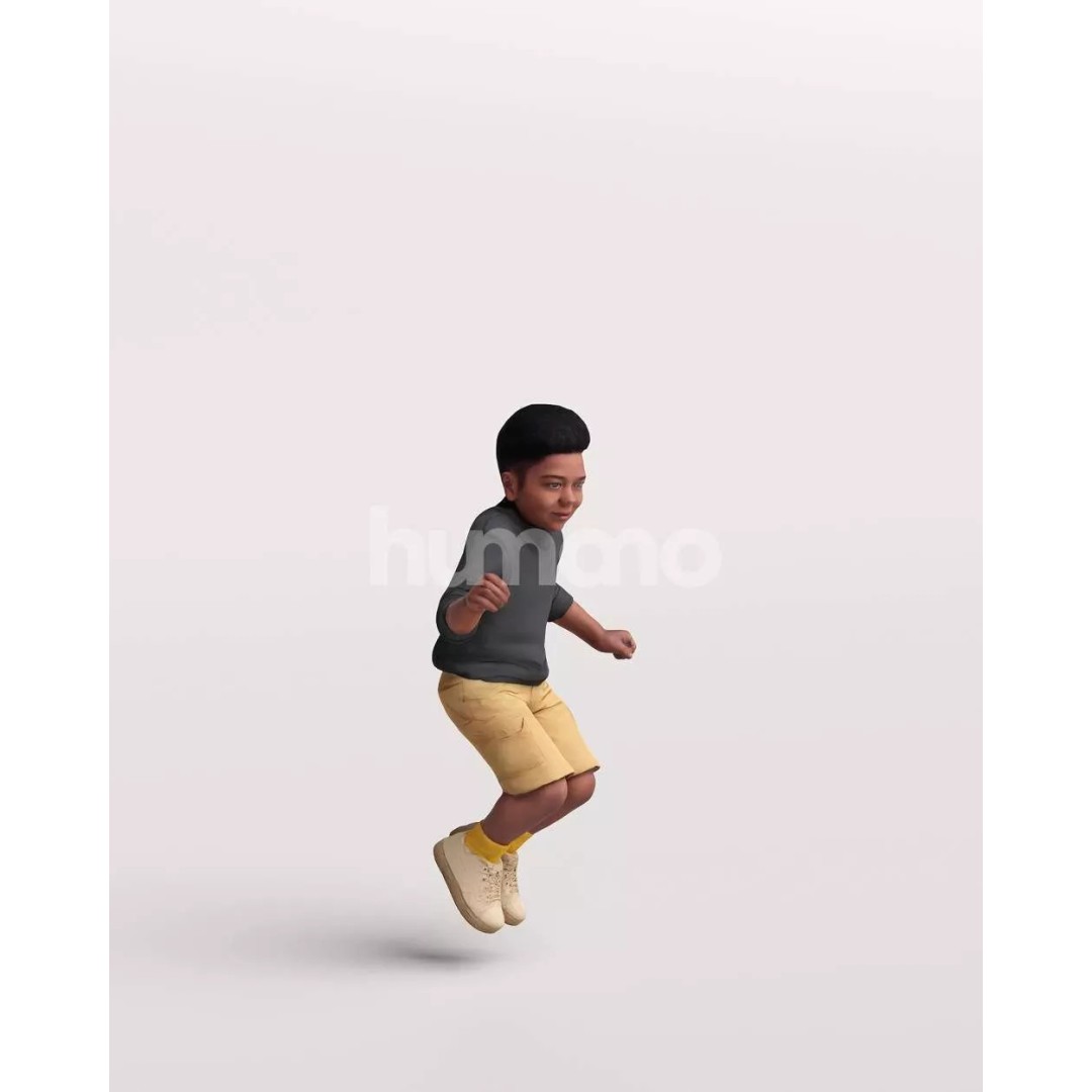 Humano Playing Kid Boy 3D Model – Realistic PBR Character Asset, FBX - View 6
