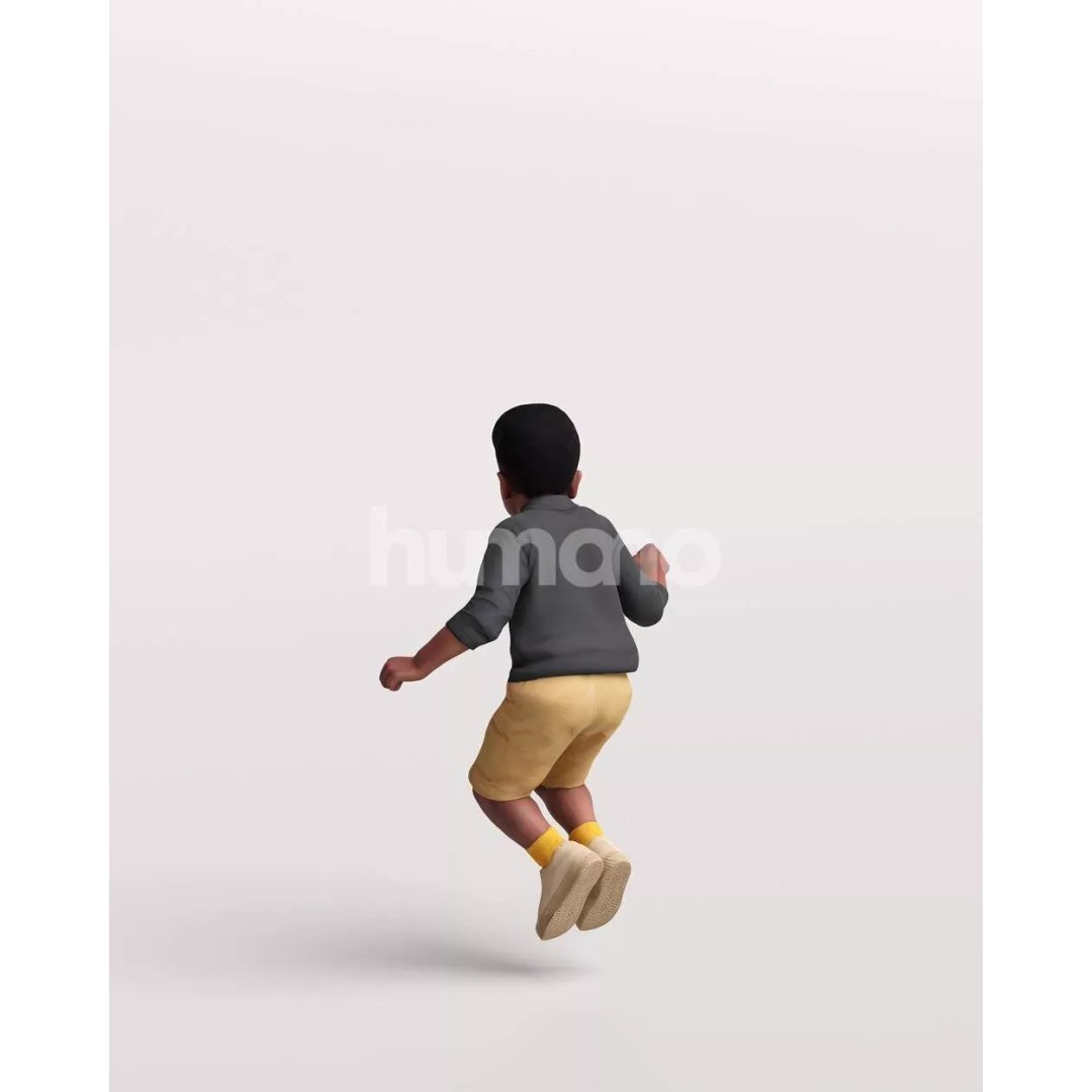 Humano Playing Kid Boy 3D Model – Realistic PBR Character Asset, FBX - View 8