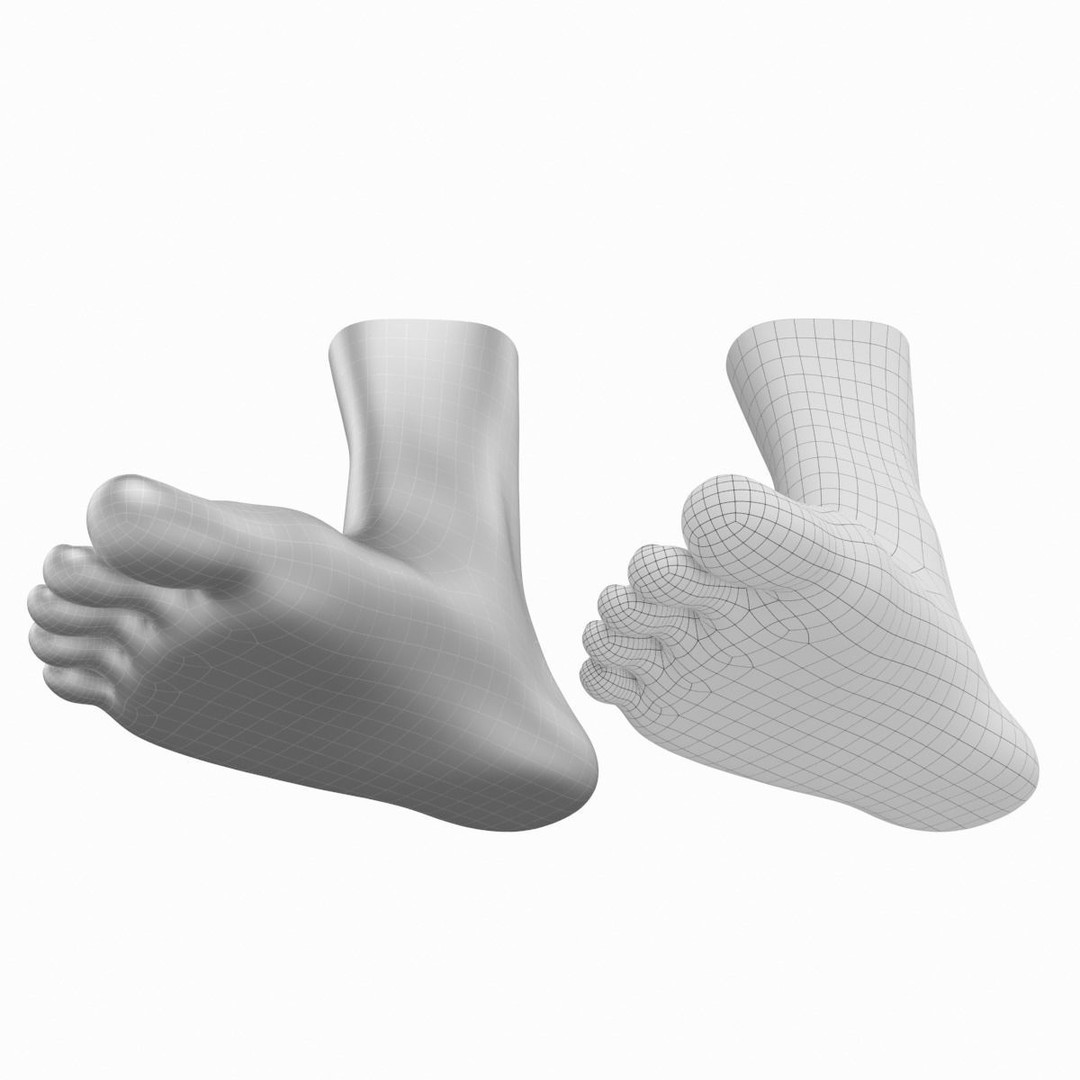Human Feet 3D Model – Realistic Base Mesh, FBX & More