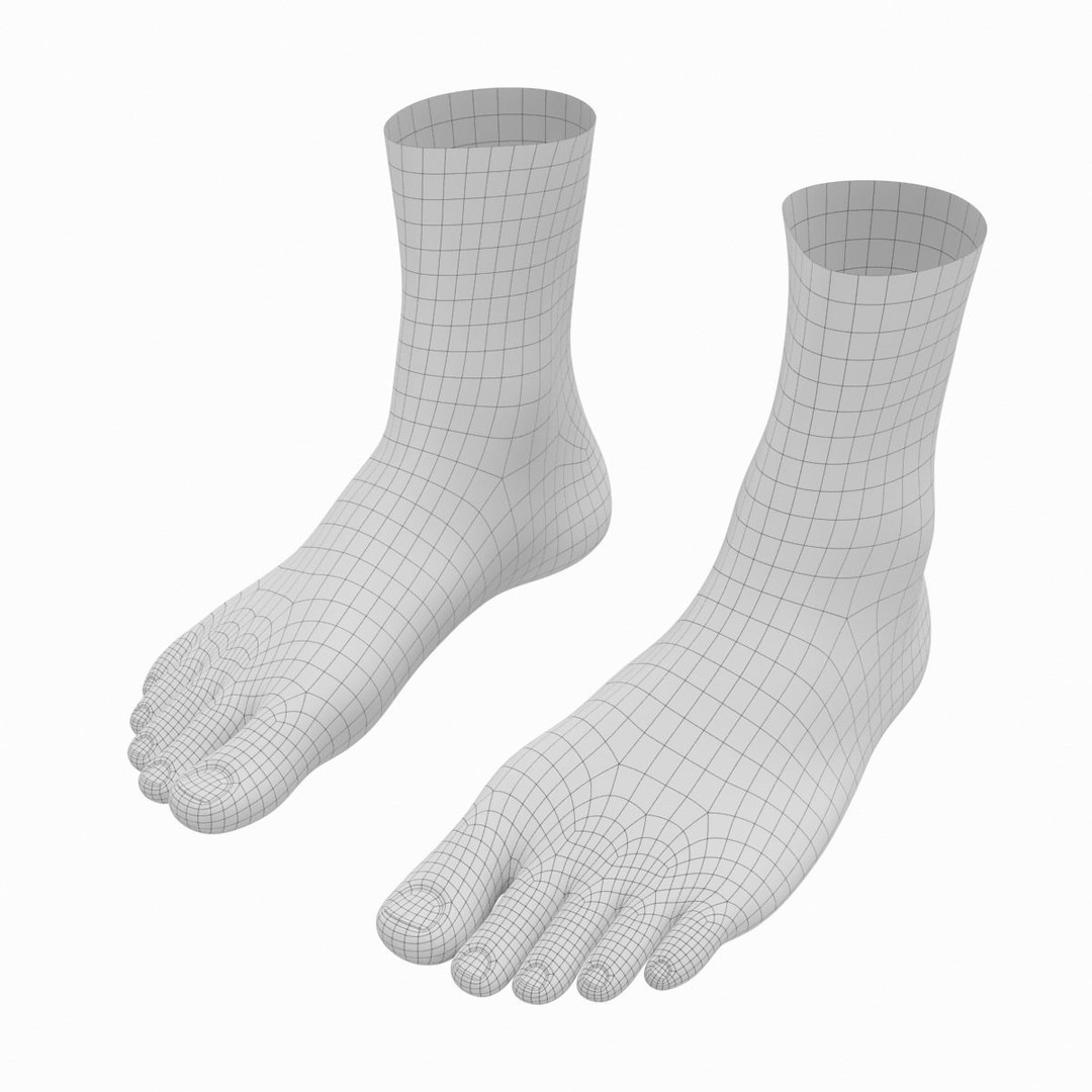 Human Feet 3D Model – Realistic Base Mesh, FBX & More - View 12
