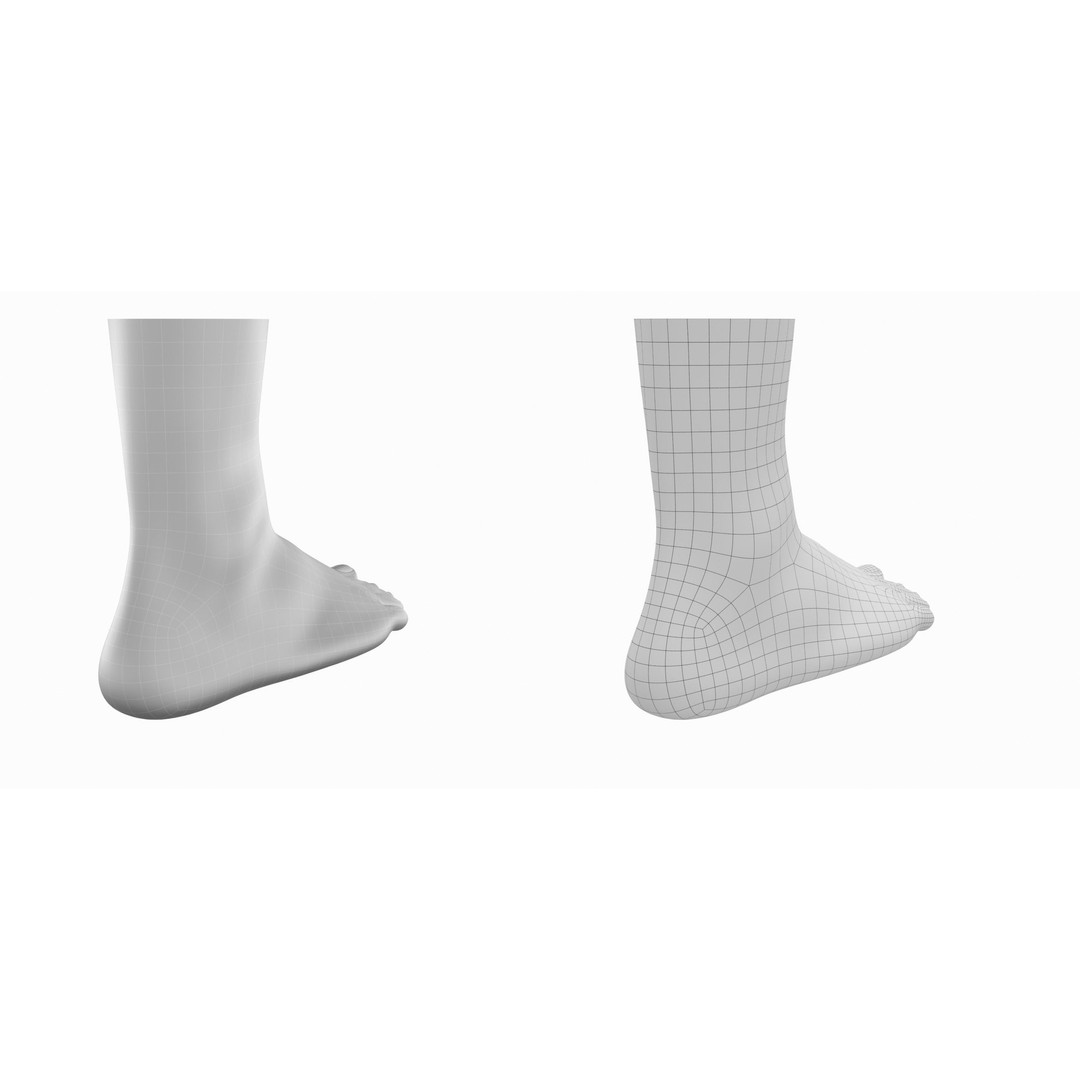 Human Feet 3D Model – Realistic Base Mesh, FBX & More - View 7