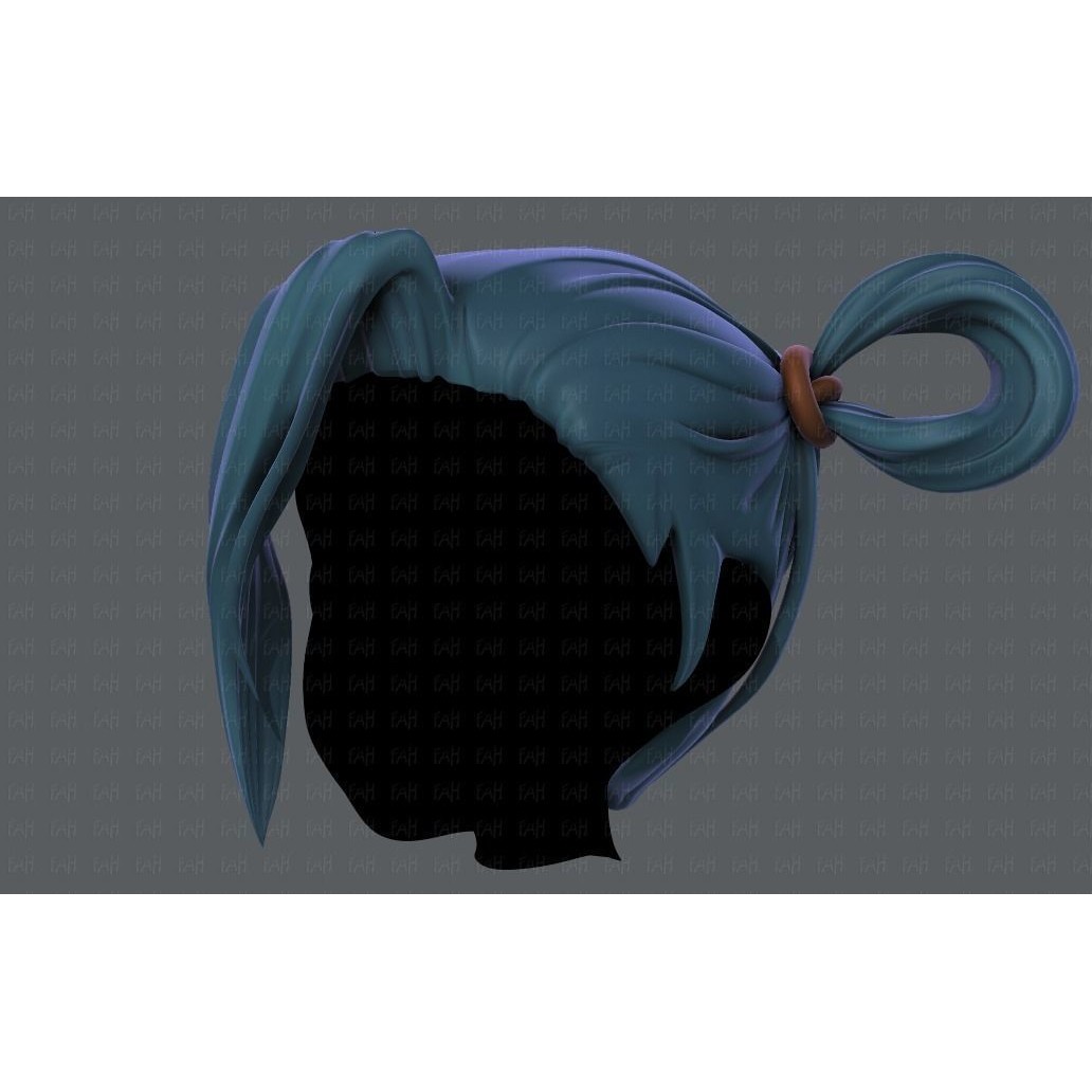 3D Hair Style for Girl V73 – Low Poly Cartoon Hair Model, FBX - View 10