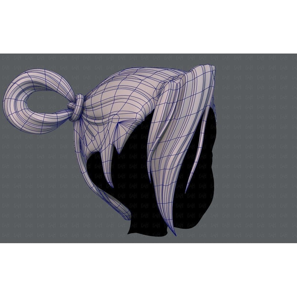 3D Hair Style for Girl V73 – Low Poly Cartoon Hair Model, FBX - View 12