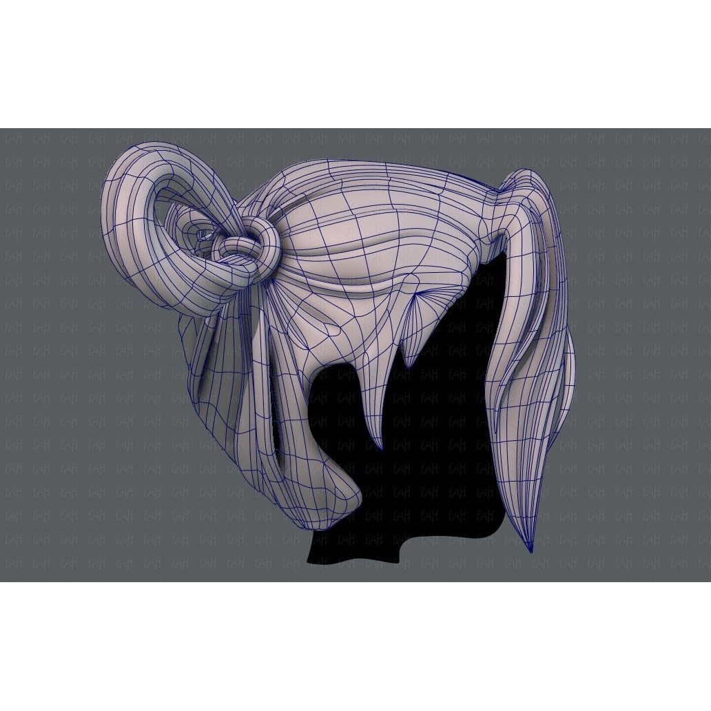 3D Hair Style for Girl V73 – Low Poly Cartoon Hair Model, FBX - View 13