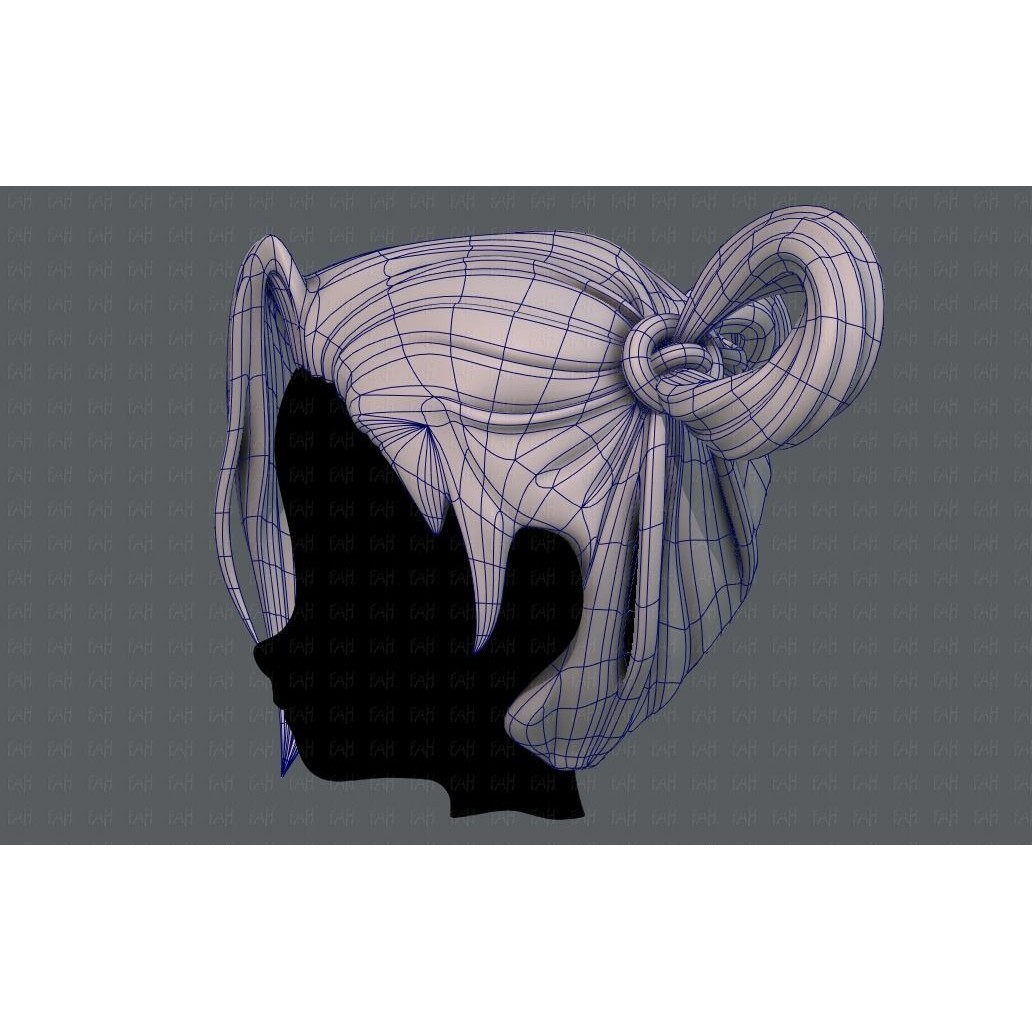 3D Hair Style for Girl V73 – Low Poly Cartoon Hair Model, FBX - View 17