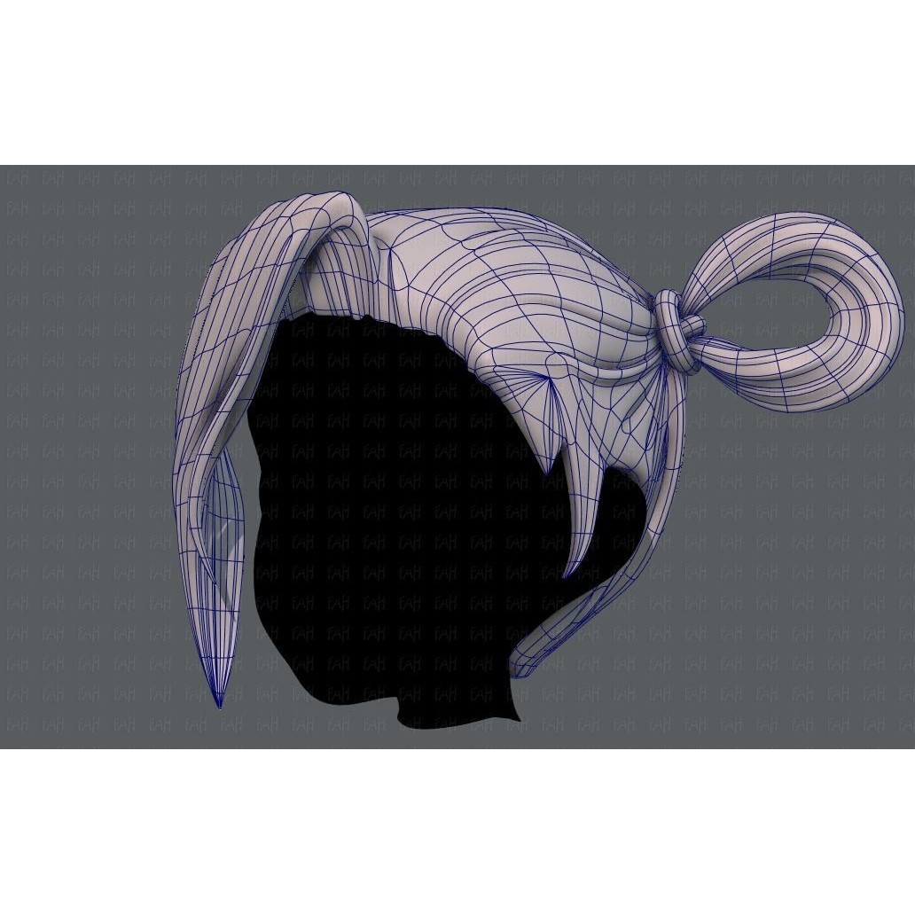3D Hair Style for Girl V73 – Low Poly Cartoon Hair Model, FBX - View 18