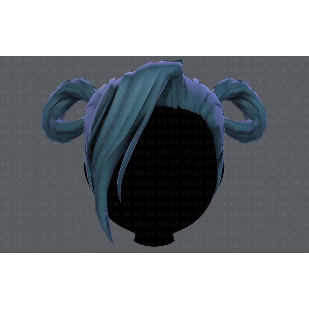 3D Hair Style for Girl V73 – Low Poly Cartoon Hair Model, FBX - View 19