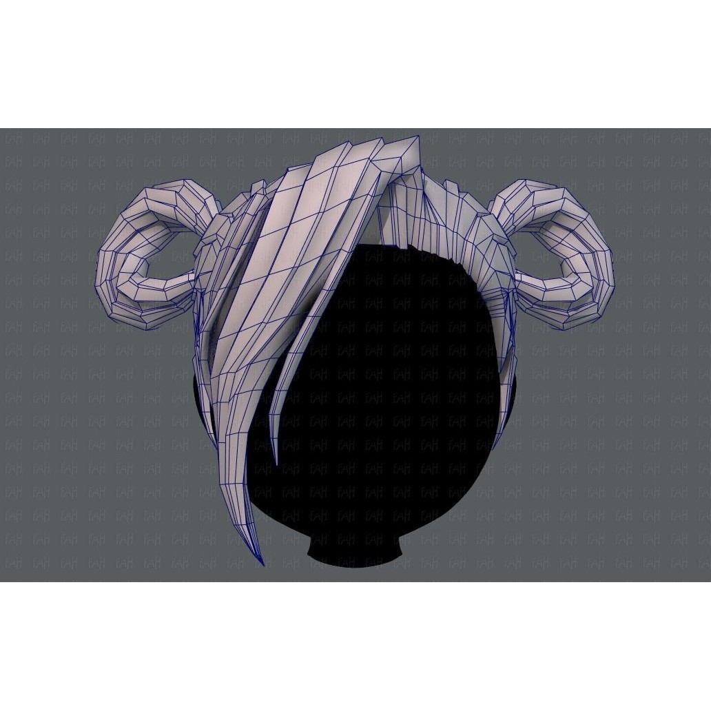 3D Hair Style for Girl V73 – Low Poly Cartoon Hair Model, FBX - View 27