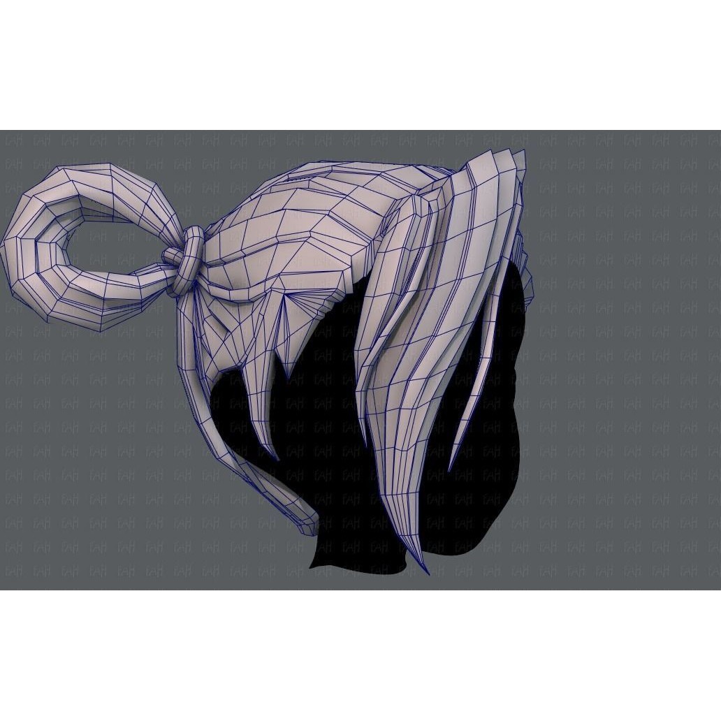 3D Hair Style for Girl V73 – Low Poly Cartoon Hair Model, FBX - View 28
