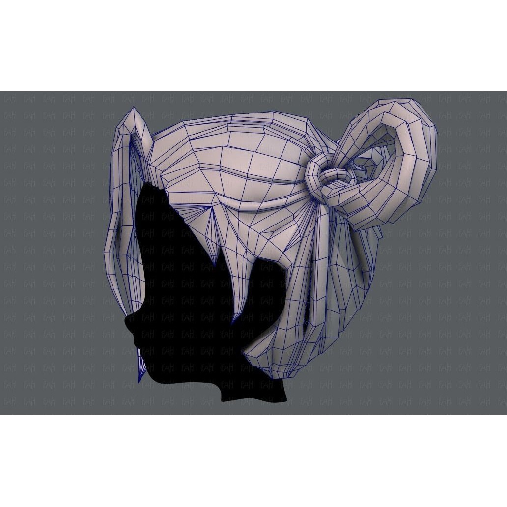 3D Hair Style for Girl V73 – Low Poly Cartoon Hair Model, FBX - View 33