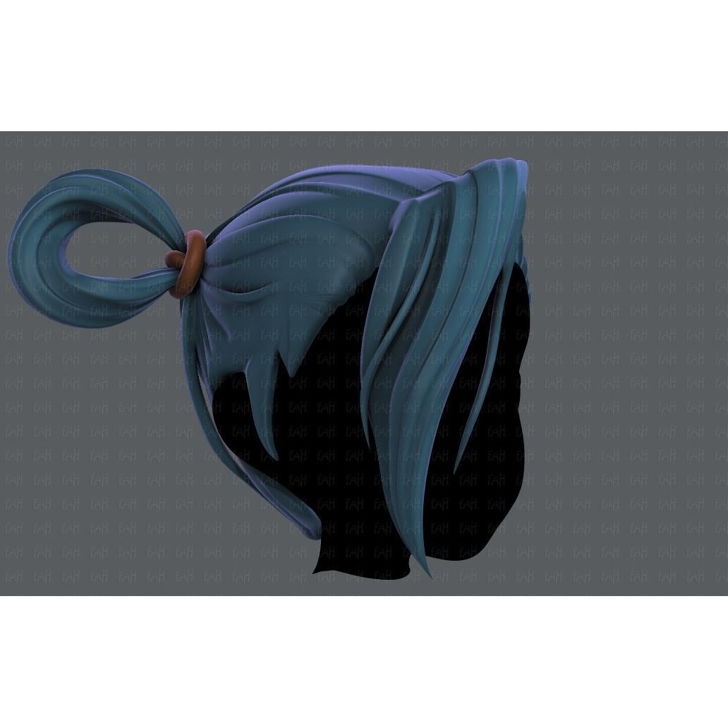 3D Hair Style for Girl V73 – Low Poly Cartoon Hair Model, FBX - View 4