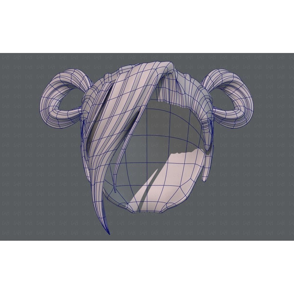 3D Hair Style for Girl V73 – Low Poly Cartoon Hair Model, FBX - View 40