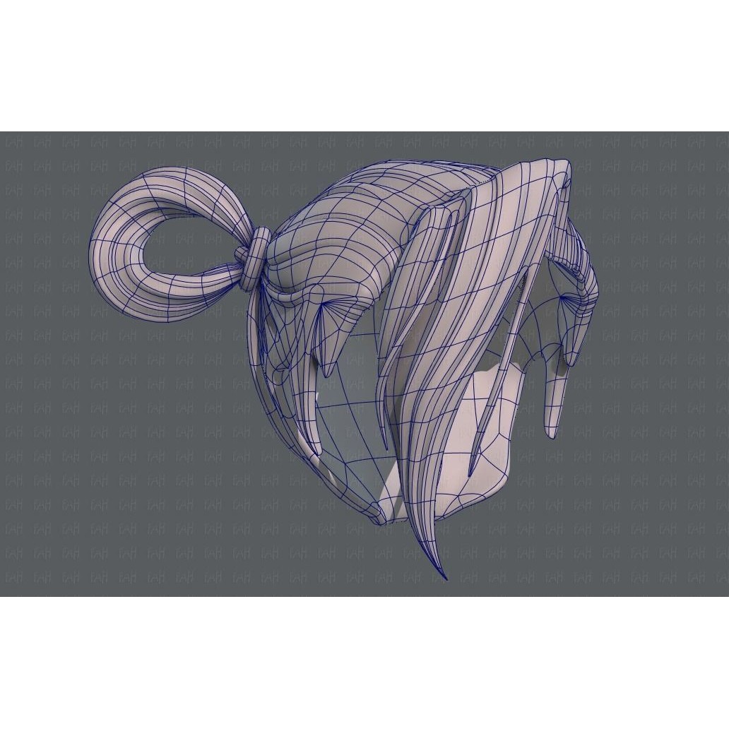 3D Hair Style for Girl V73 – Low Poly Cartoon Hair Model, FBX - View 44