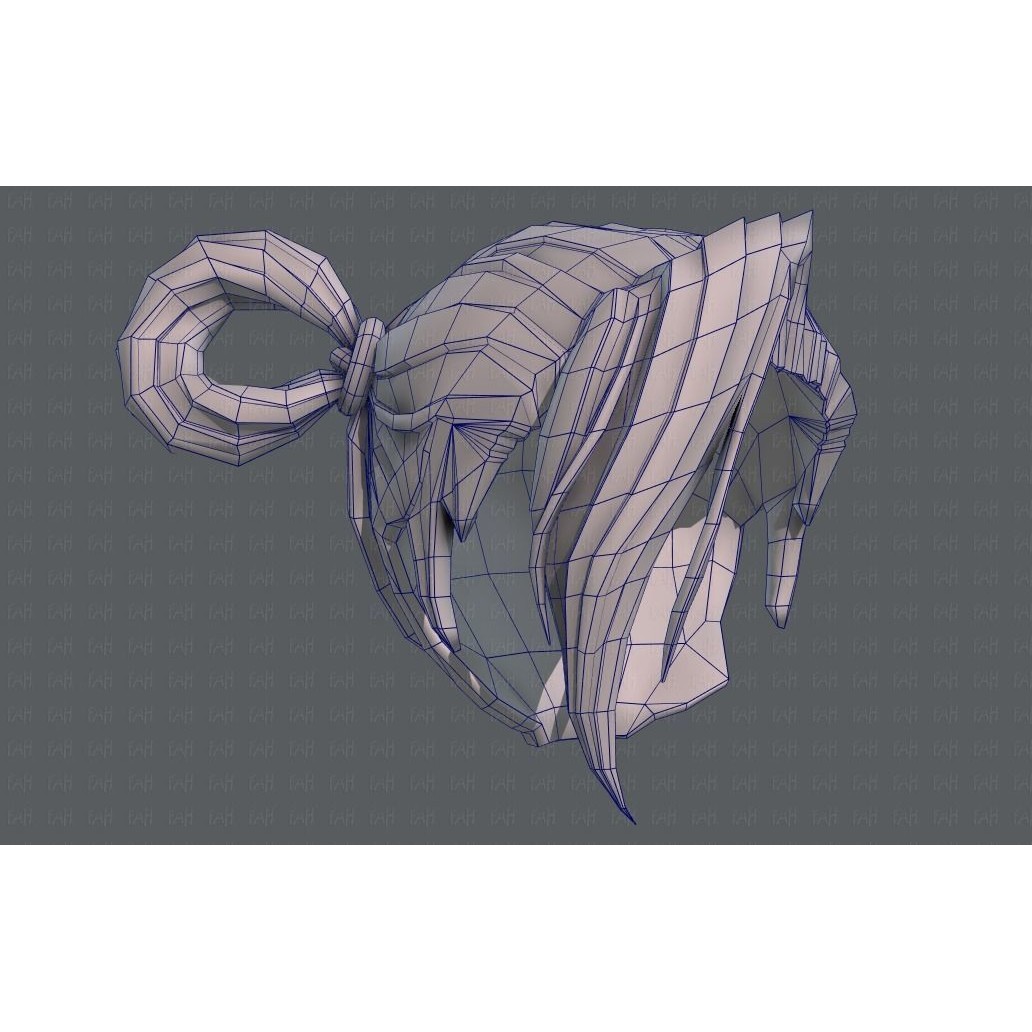 3D Hair Style for Girl V73 – Low Poly Cartoon Hair Model, FBX - View 46