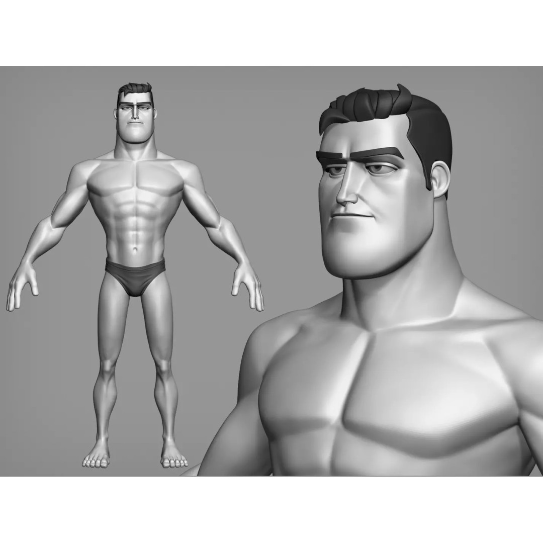 Cartoon Male Character Barry 3D Model – Stylized Rigged Mesh, FBX, Blender - View 2